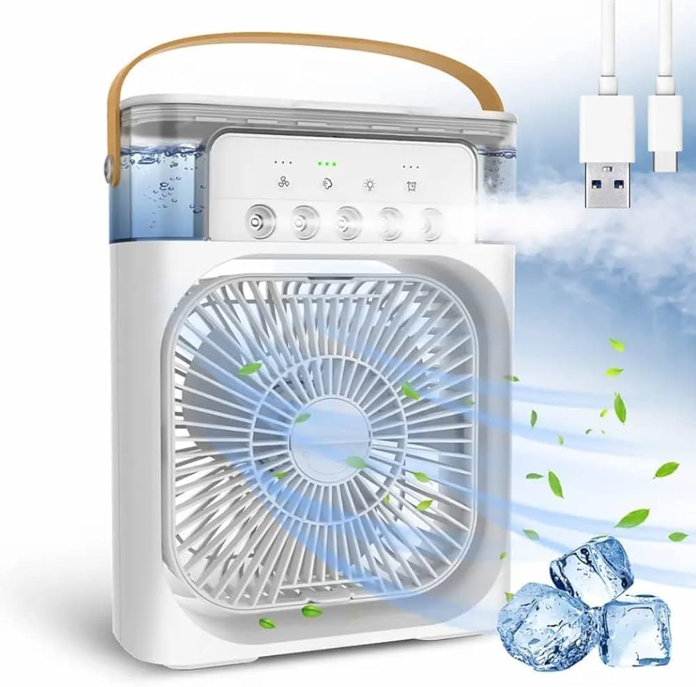 Portable Air Cooler Fan with Water Tank & USB Power